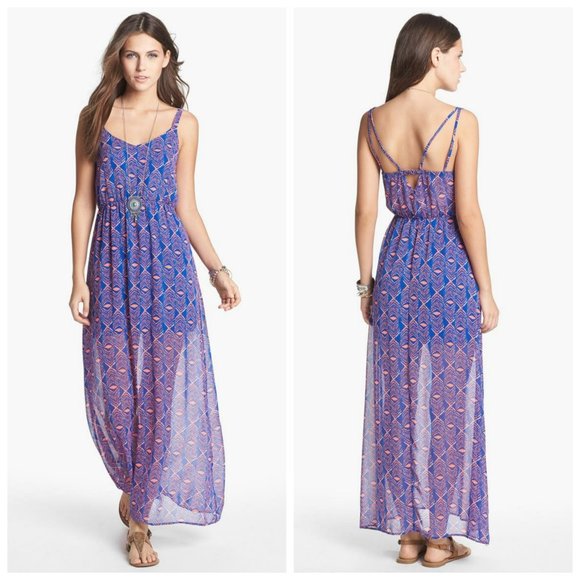 RIPE Chiffon Printed Maxi Dress